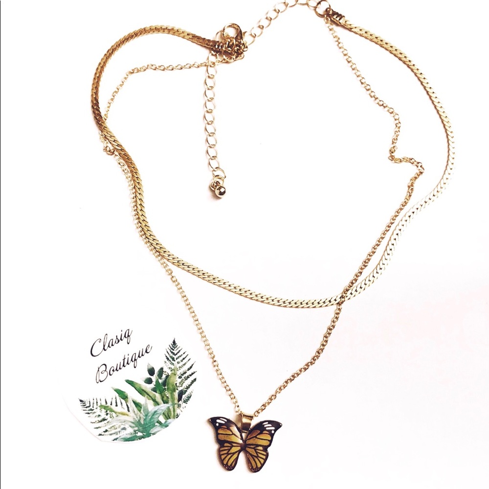 🦋Monarch Butterfly Layer Necklace 🦋